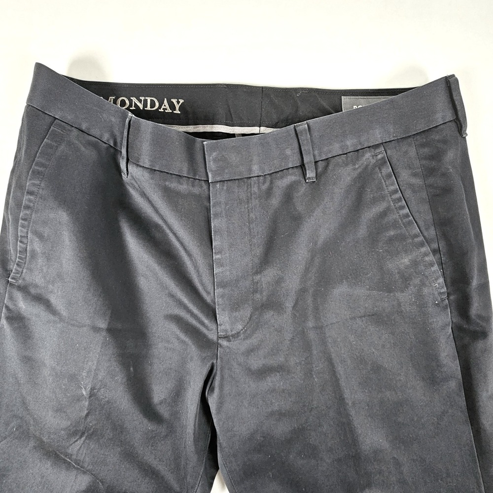 Bonobos Mens Weekday Warrior Monday Navy Blue Cotton Dress Pants 32x32